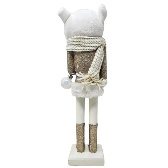 Winter White Teddy Bear Nutcracker 14", Party Decor Gift - Picture 5 of 5